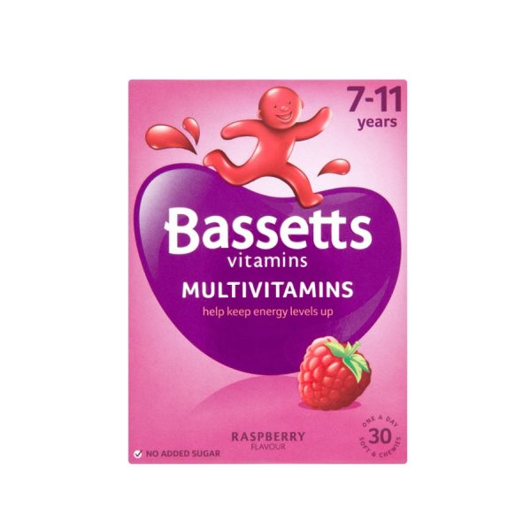 Bassetts Multivitamins Raspberry Flavour 7-11 Years (30 Pack) Sale