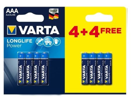 Varta Longlife Power Alkaline AAA Batteries (4 + 4 Free) on Sale