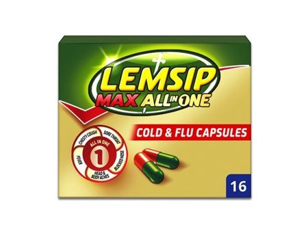 Lemsip Max All in One Cold & Flu Capsules (16 Capsules) For Sale