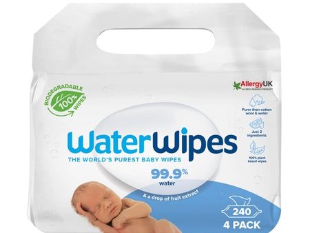 WaterWipes Biodegradable Baby Wipes (60 Wipes x 4 Pack) For Sale