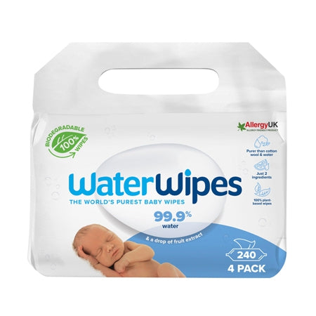 WaterWipes Biodegradable Baby Wipes (60 Wipes x 4 Pack) For Sale