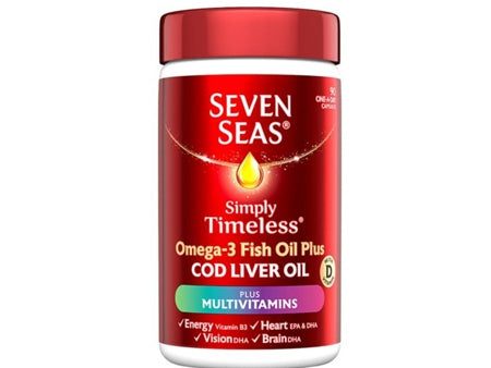 Seven Seas Simply Timeless Cod Liver Oil Plus Multivitamins (30 Capsules) Sale