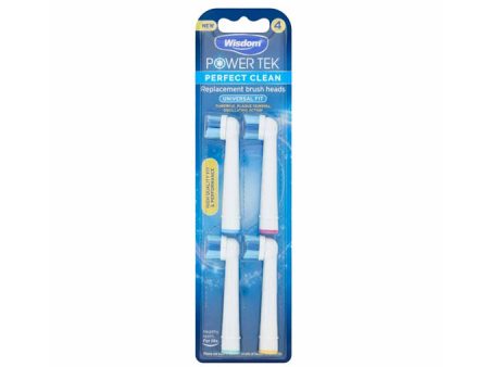 Wisdom Power Tek Perfect Clean Replacement Brush Heads (4 Pack) For Cheap