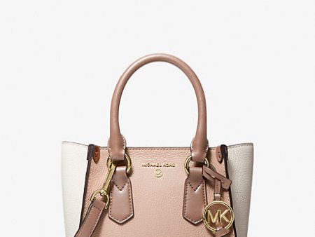 Kris Small Color-Block Pebbled Leather Satchel Discount