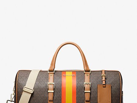 Bedford Travel Extra-Large Logo Stripe Weekender Bag Online Hot Sale