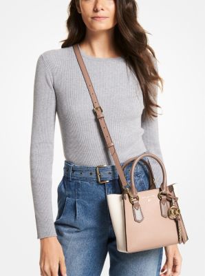 Kris Small Color-Block Pebbled Leather Satchel Discount