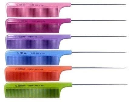 EuroStil Coloured Metal Tail Comb Purple Hot on Sale