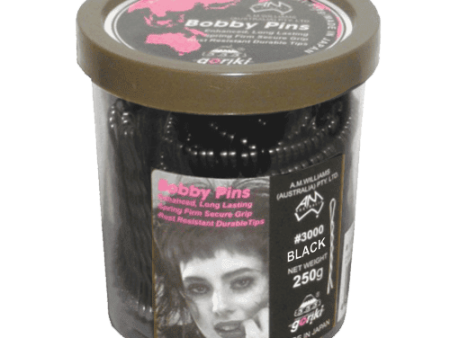 #555 BOBBY PIN BLACK 1.5  TUB 250g For Cheap