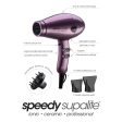 Speedy Supalite professional Hair Dryer - with free Adam professional brushes (25mm, 33mm, and 43mm) Purple Hot on Sale