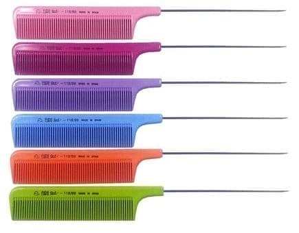 EuroStil Coloured Metal Tail Comb Baby Pink Online Hot Sale