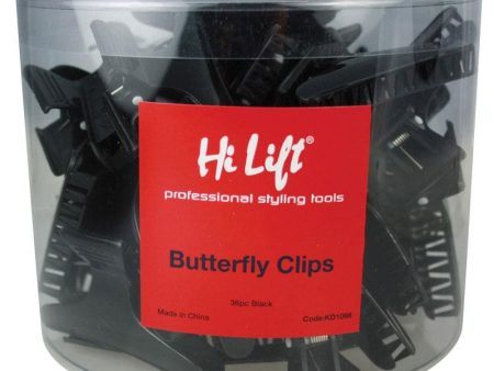 Butterfly Clips Black 36 Pieces Cheap