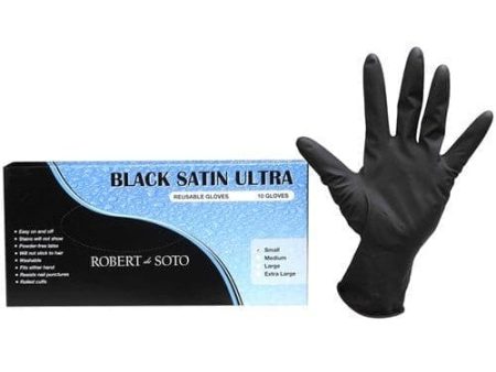 Robert De Soto Black Satin Reusable Gloves Large Cheap