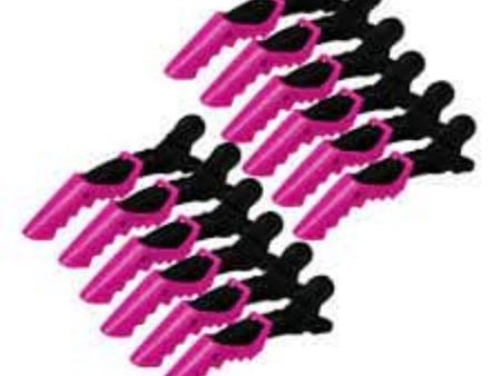 Termax Crocodile Clips 10 pack Pink & Black Discount