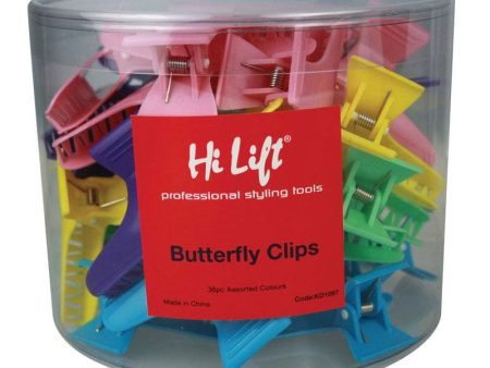 Butterfly Clips Assorted colours 36 Pieces For Sale