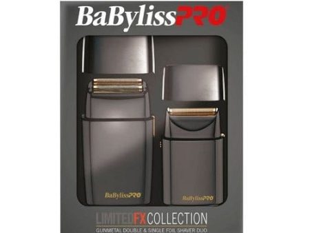 BaBylissPRO LIMITED FX COLLECTIONS Double & Single Foil Shaver Set GunMetal For Cheap