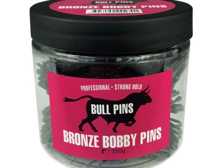 Bull Bobby Pins - Heavy Duty Super Strong Bronze 250g Tub For Cheap