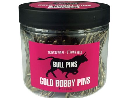 Bull Bobby Pins - Heavy Duty Super Strong Gold 250g Tub Cheap