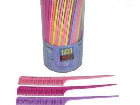 EuroSTIL Professional Tail Combs Hot Pink Cheap